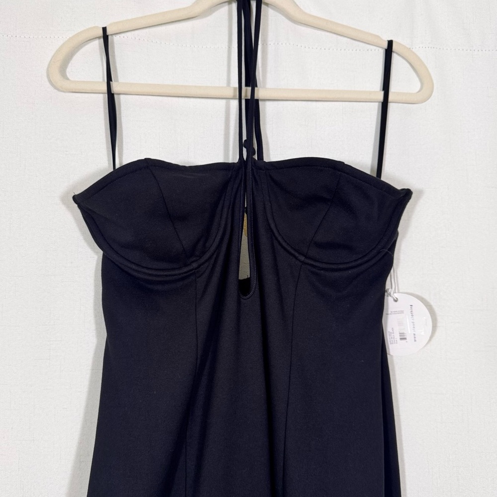 NWT Staud Bardot Black Halter Neck Keyhole Maxi Dress - Picture 4 of 9